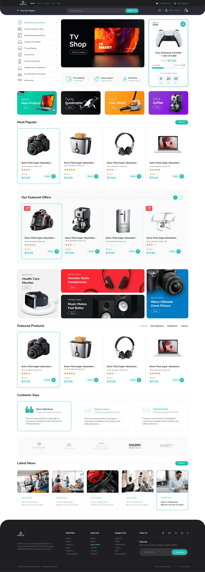 Electronics Shop website preview