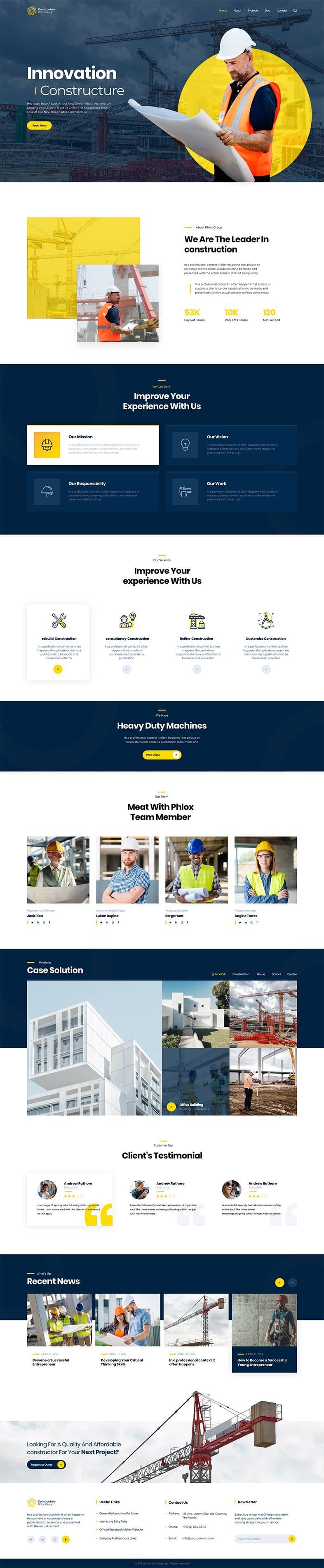 Construction website preview