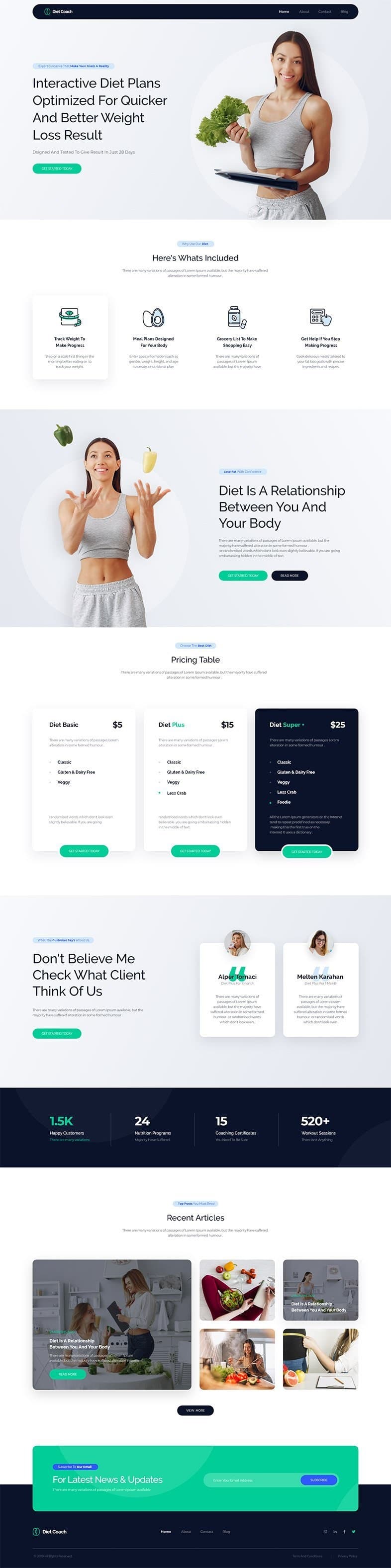 Nutritionist website preview