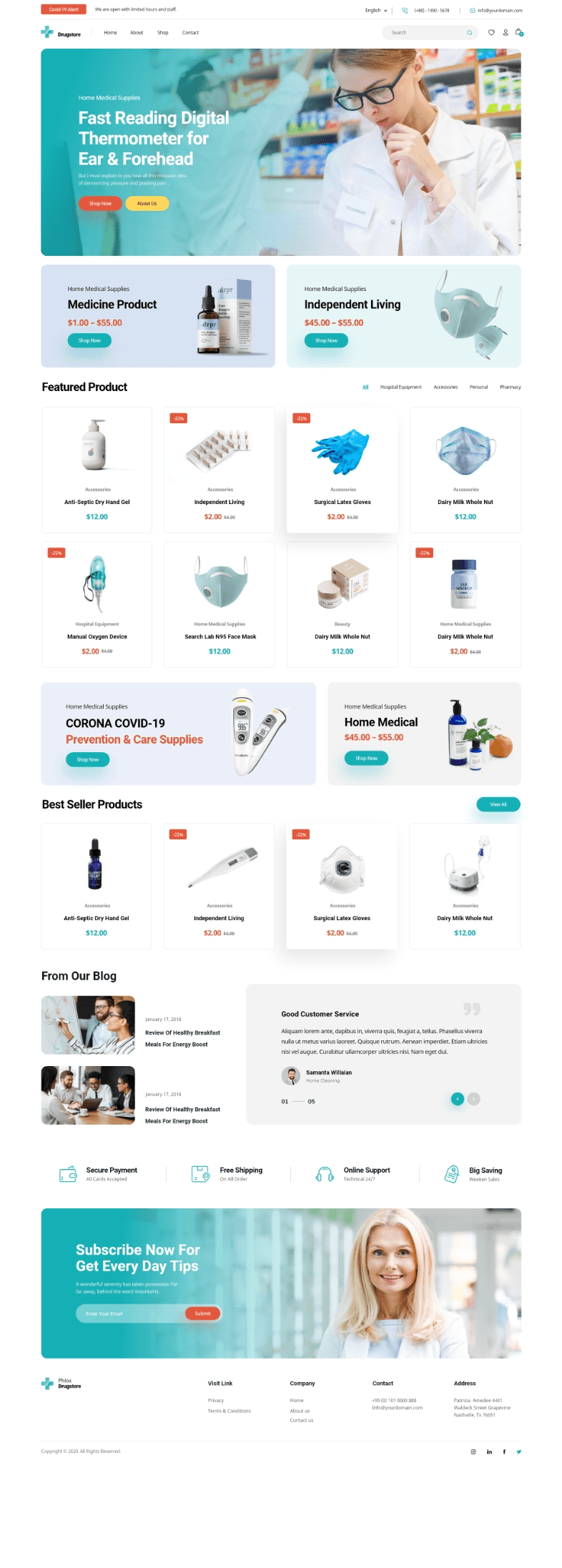 Pharmacy website preview