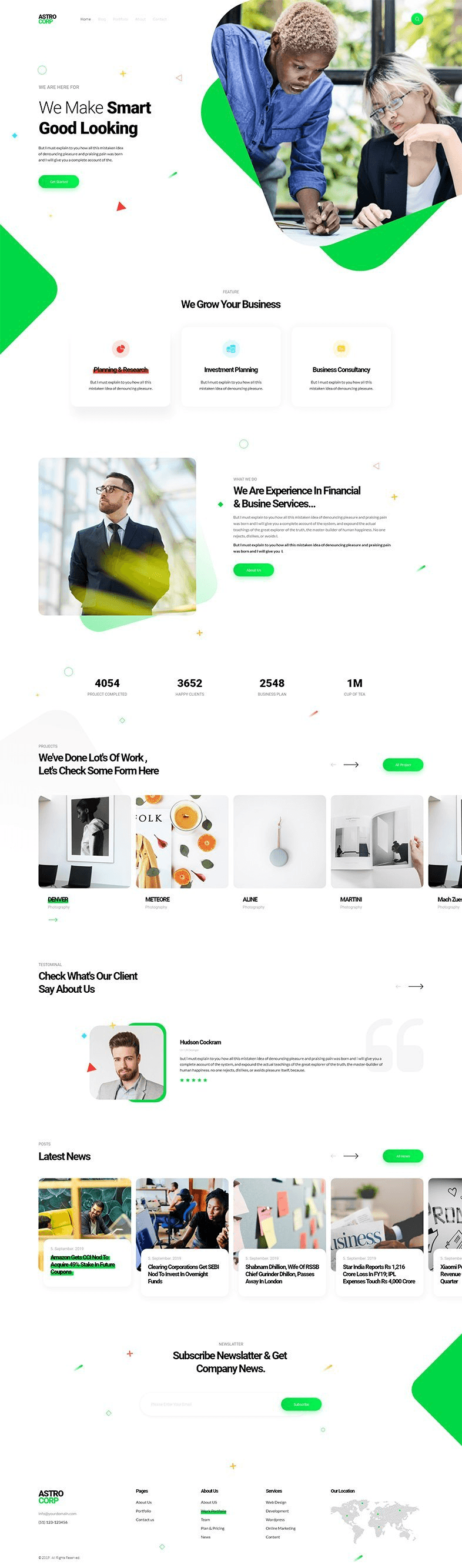 Corporate website preview