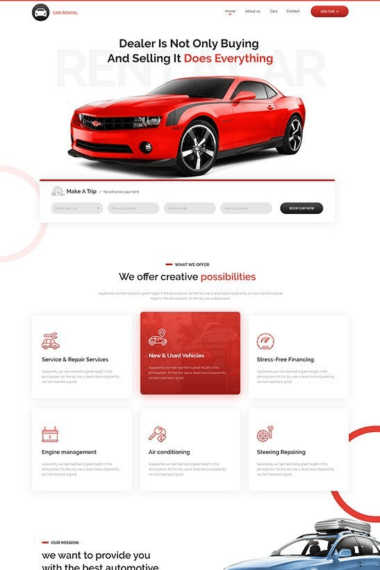 Car Rental website preview
